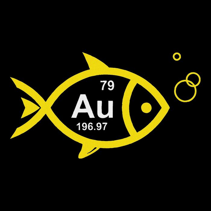 Au Goldfish Gold Metal Chemistry Pun Drawstring Bag