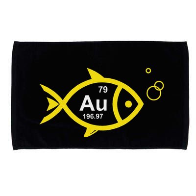 Au Goldfish Gold Metal Chemistry Pun Microfiber Hand Towel