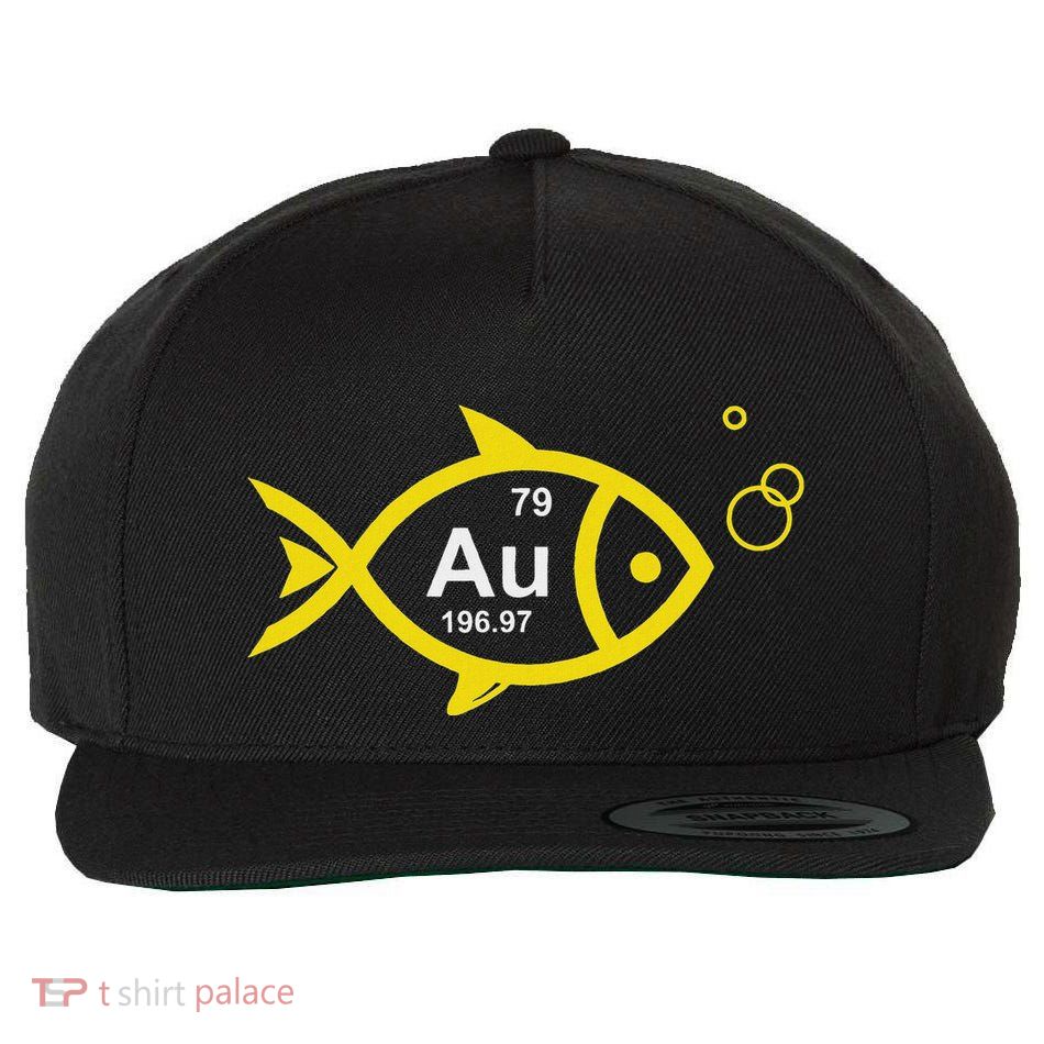 Au Goldfish Gold Metal Chemistry Pun Wool Snapback Cap