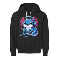 Axolotl Gamer Gaming Axolotl Video Game Garment-Dyed Fleece Hoodie