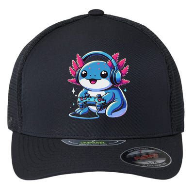 Axolotl Gamer Gaming Axolotl Video Game Flexfit Unipanel Trucker Cap