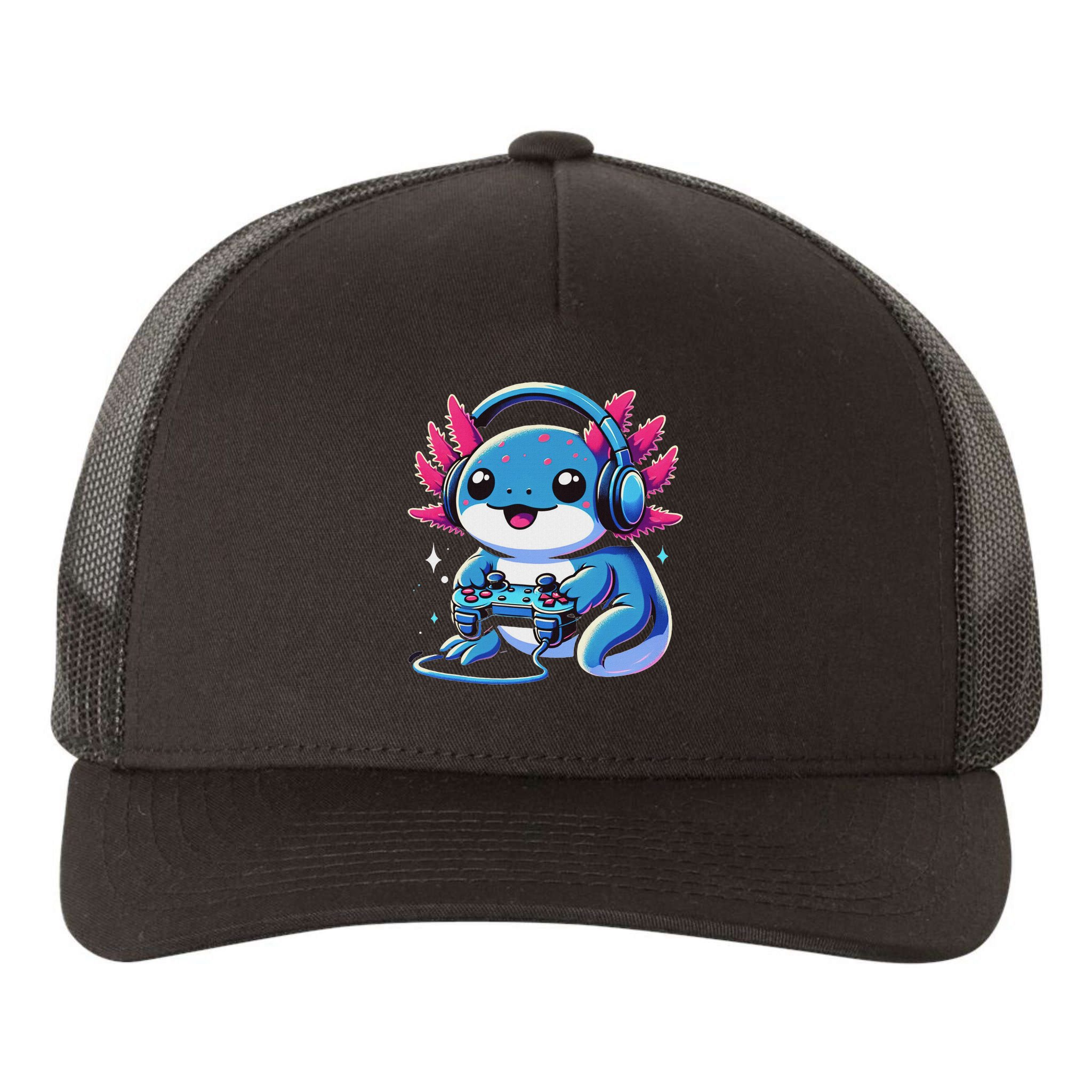 Axolotl Gamer Gaming Axolotl Video Game Yupoong Adult 5-Panel Trucker Hat