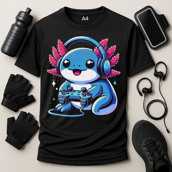 Axolotl Gamer Gaming Axolotl Video Game Performance Shirt
