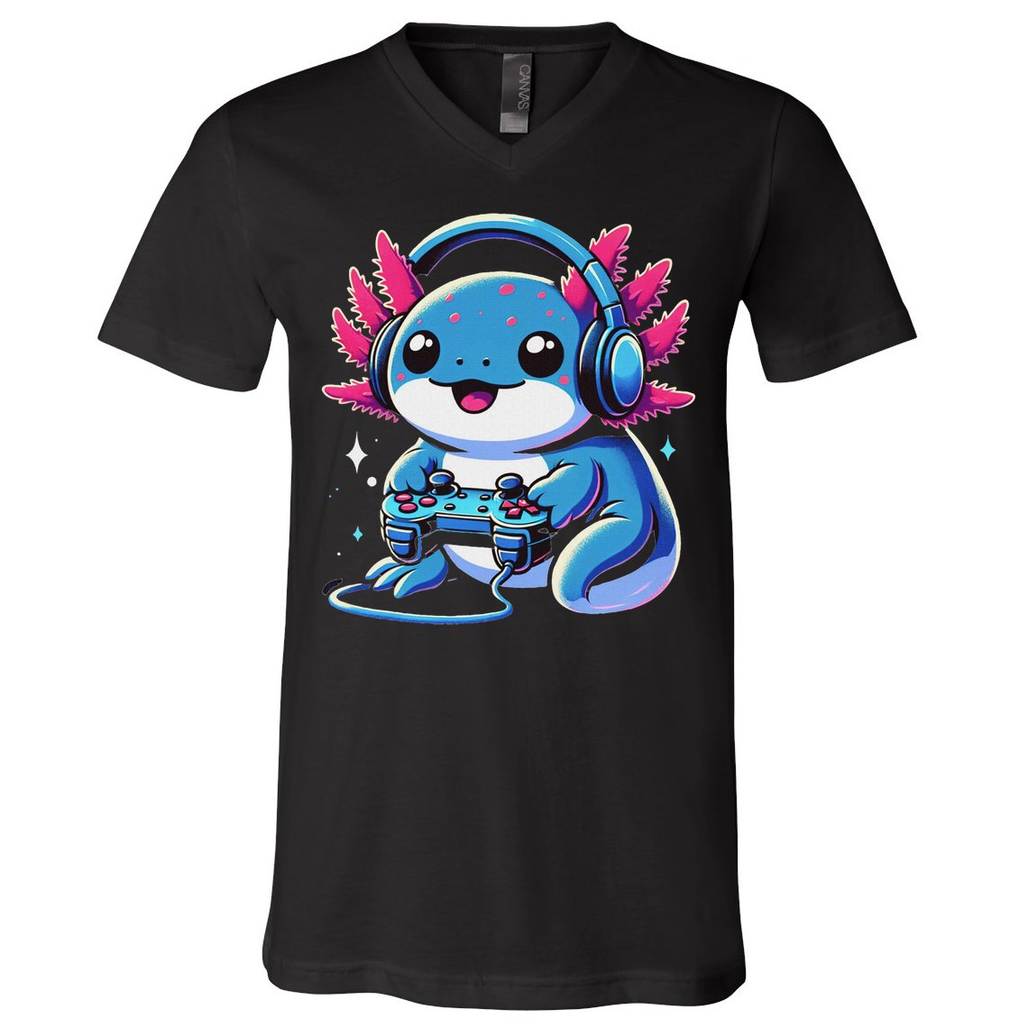 Axolotl Gamer Gaming Axolotl Video Game V-Neck T-Shirt