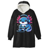 Axolotl Gamer Gaming Axolotl Video Game Hooded Wearable Blanket