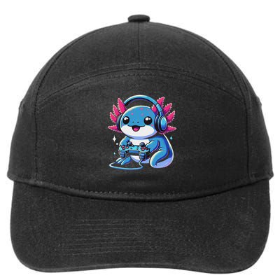 Axolotl Gamer Gaming Axolotl Video Game 7-Panel Snapback Hat