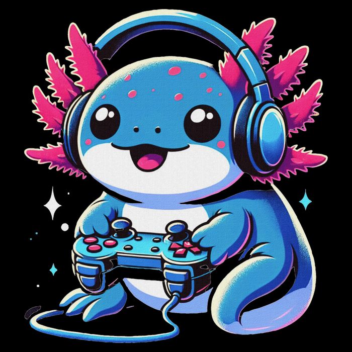 Axolotl Gamer Gaming Axolotl Video Game Flat Bill Trucker Hat