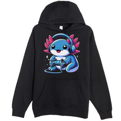 Axolotl Gamer Gaming Axolotl Video Game Premium Pullover Hoodie