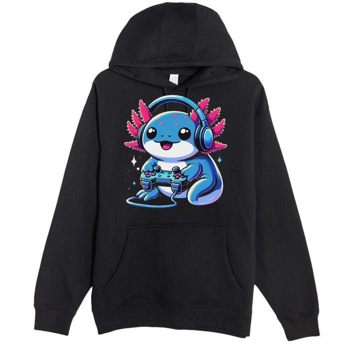 Axolotl Gamer Gaming Axolotl Video Game Premium Pullover Hoodie