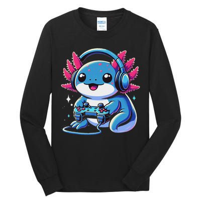 Axolotl Gamer Gaming Axolotl Video Game Tall Long Sleeve T-Shirt