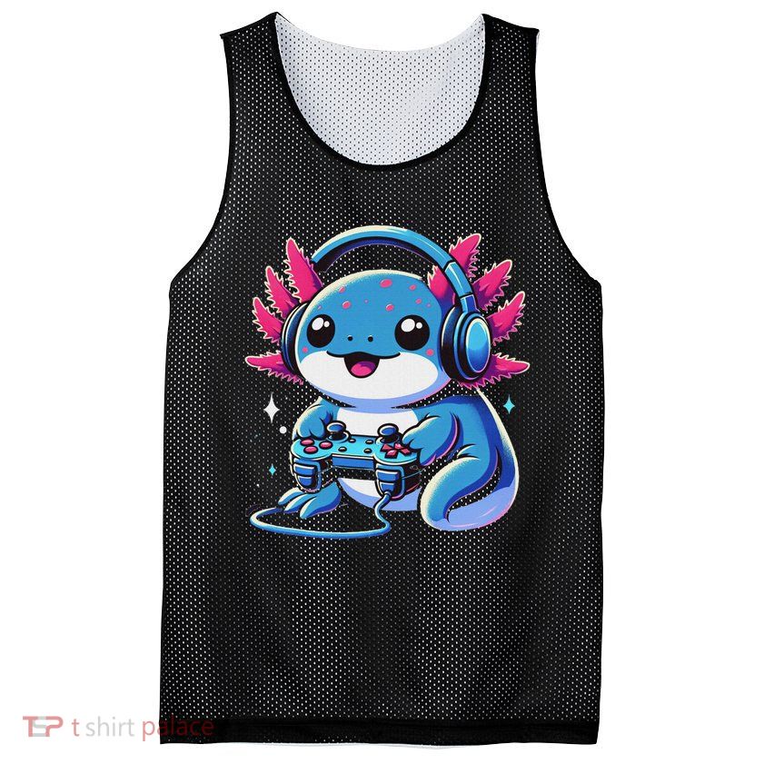 Axolotl Gamer Gaming Axolotl Video Game Mesh Reversible Basketball Jersey Tank