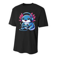 Axolotl Gamer Gaming Axolotl Video Game Youth Performance Sprint T-Shirt
