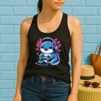 Axolotl Gamer Gaming Axolotl Video Game Womens Tank Top