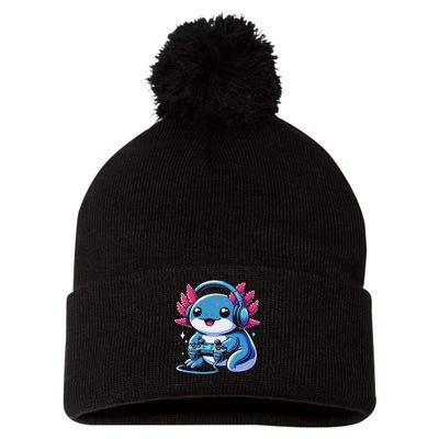 Axolotl Gamer Gaming Axolotl Video Game Pom Pom 12in Knit Beanie