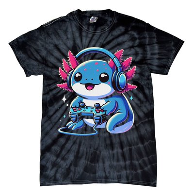 Axolotl Gamer Gaming Axolotl Video Game Tie-Dye T-Shirt