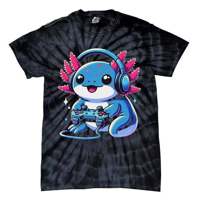 Axolotl Gamer Gaming Axolotl Video Game Tie-Dye T-Shirt