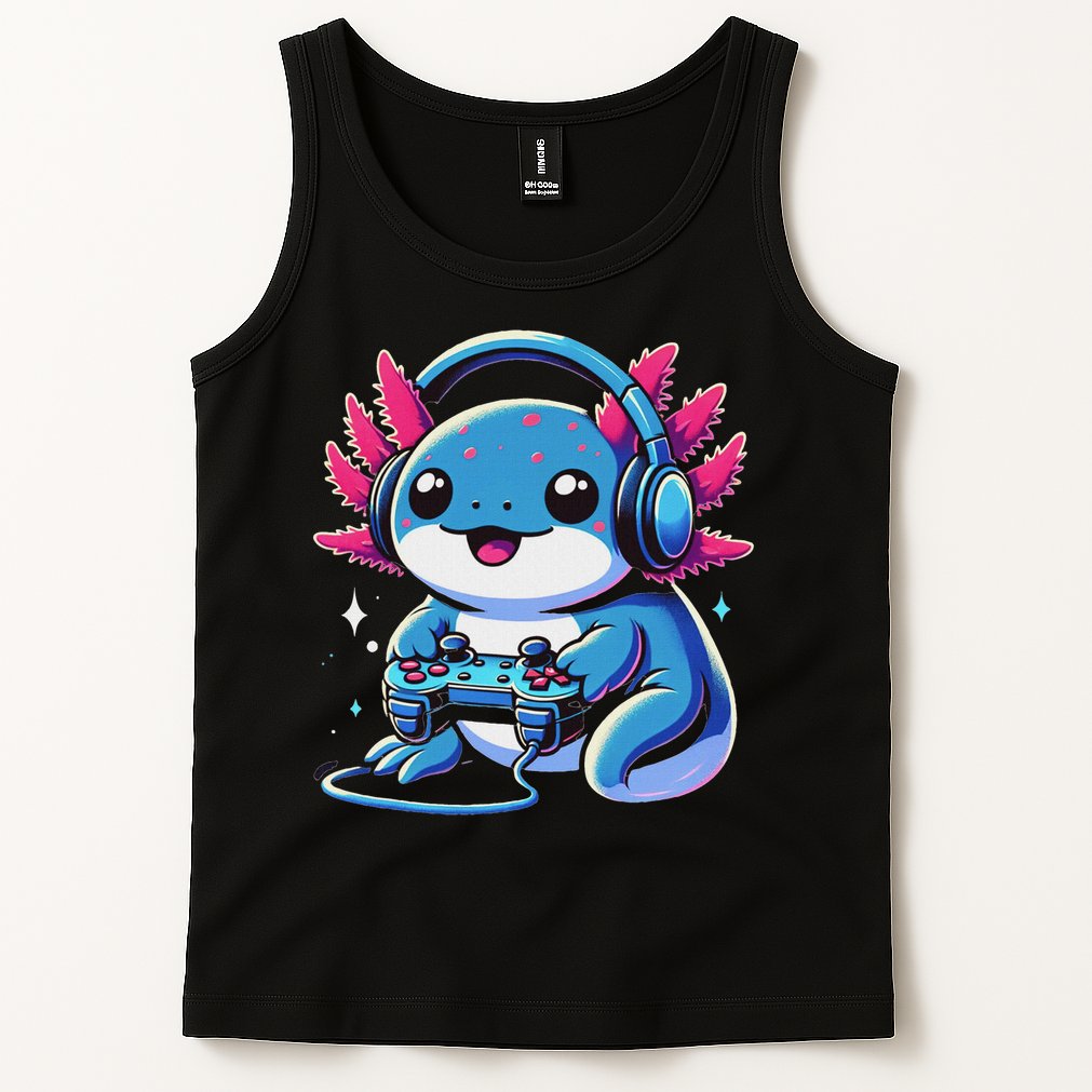 Axolotl Gamer Gaming Axolotl Video Game Tank Top
