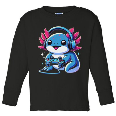 Axolotl Gamer Gaming Axolotl Video Game Toddler Long Sleeve Shirt