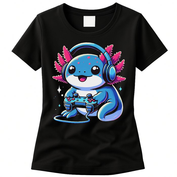 Axolotl Gamer Gaming Axolotl Video Game Womens T-Shirt