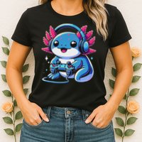 Axolotl Gamer Gaming Axolotl Video Game Womens T-Shirt