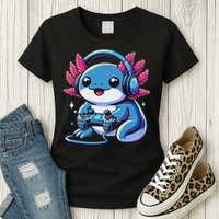 Axolotl Gamer Gaming Axolotl Video Game Womens T-Shirt
