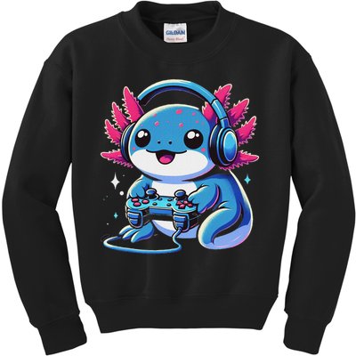 Axolotl Gamer Gaming Axolotl Video Game Kids Sweatshirt