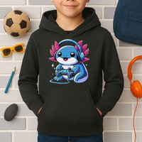 Axolotl Gamer Gaming Axolotl Video Game Kids Hoodie