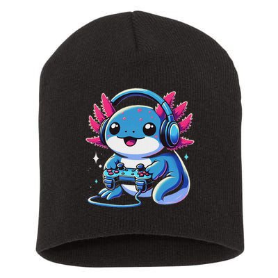 Axolotl Gamer Gaming Axolotl Video Game Short Acrylic Beanie