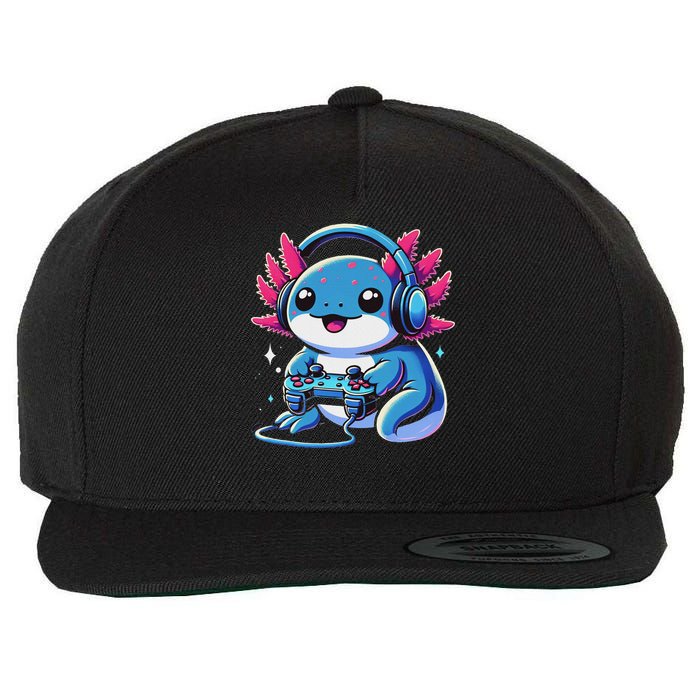 Axolotl Gamer Gaming Axolotl Video Game Wool Snapback Cap