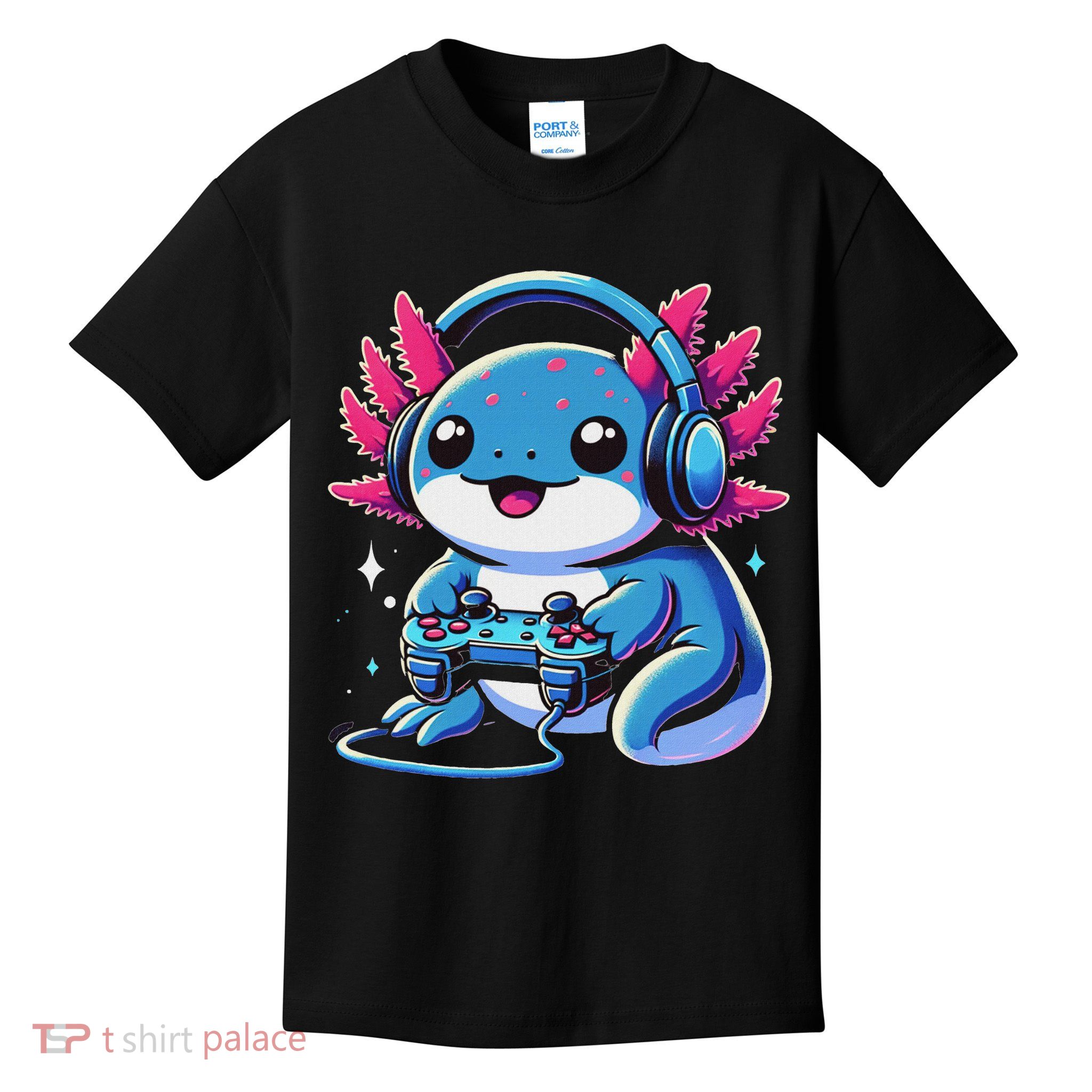 Axolotl Gamer Gaming Axolotl Video Game Kids T-Shirt