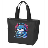 Axolotl Gamer Gaming Axolotl Video Game Zip Tote Bag