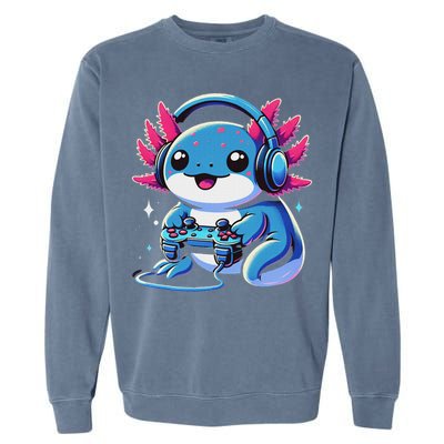 Axolotl Gamer Gaming Axolotl Video Game Garment-Dyed Sweatshirt
