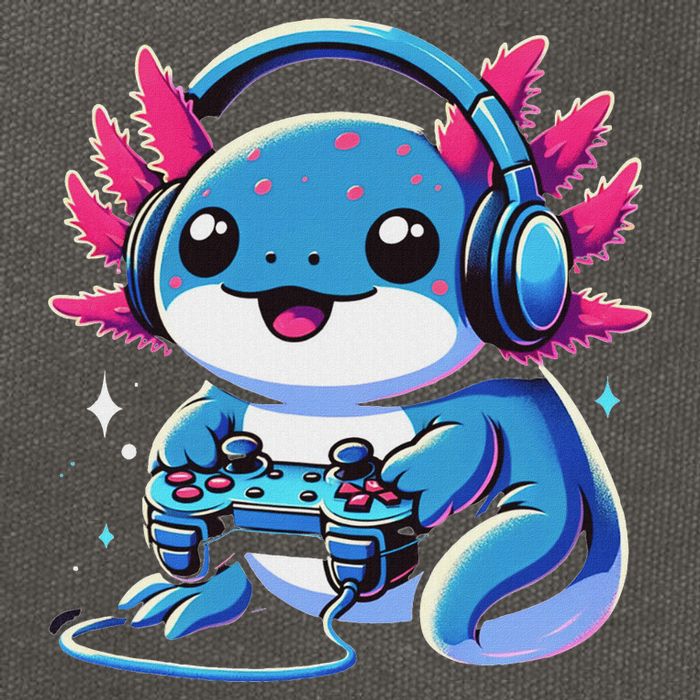 Axolotl Gamer Gaming Axolotl Video Game Cotton Canvas Backpack