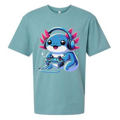 Axolotl Gamer Gaming Axolotl Video Game Sueded Cloud Jersey T-Shirt