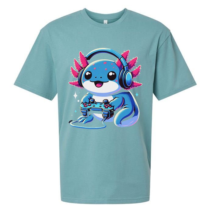 Axolotl Gamer Gaming Axolotl Video Game Sueded Cloud Jersey T-Shirt