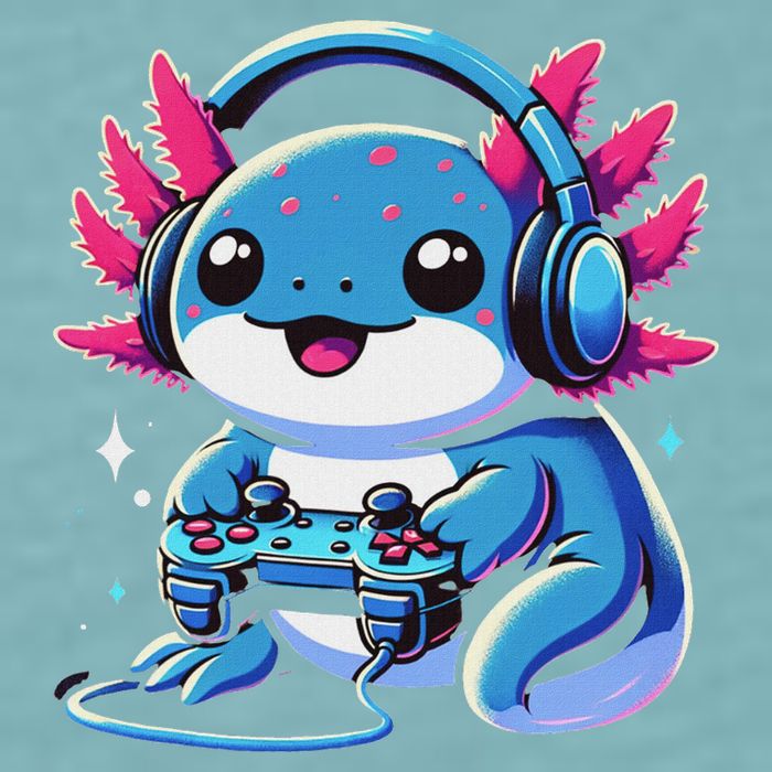Axolotl Gamer Gaming Axolotl Video Game Sueded Cloud Jersey T-Shirt