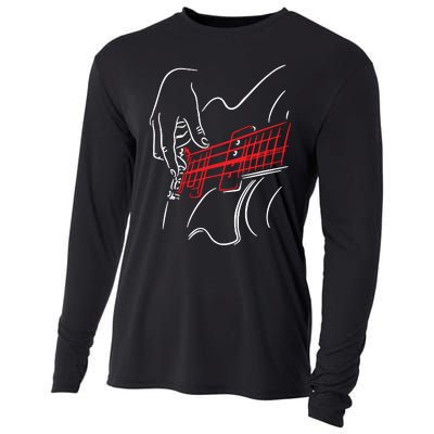 Acoustic Guitar Guitarist Shirts Bass Player Musician Gift Cooling Performance Long Sleeve Crew