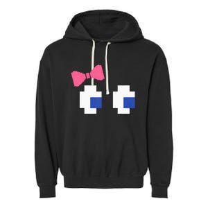 Arcade Game Ghost Eyes Halloween Costume Garment-Dyed Fleece Hoodie