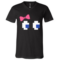 Arcade Game Ghost Eyes Halloween Costume V-Neck T-Shirt