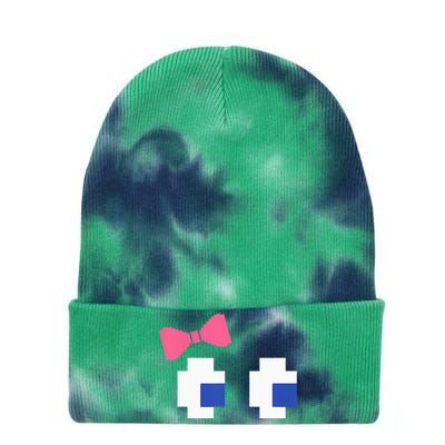 Arcade Game Ghost Eyes Halloween Costume Tie Dye 12in Knit Beanie