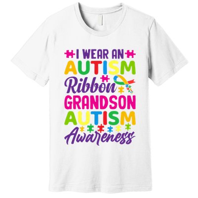 Autism Grandson Gift From Grandfather Autism Grandson Gift From Grandmother Premium T-Shirt