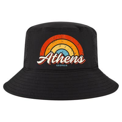 Athens Georgia GA Vintage Rainbow Retro 70s Cool Comfort Performance Bucket Hat