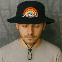 Athens Georgia GA Vintage Rainbow Retro 70s Bucket Hat