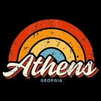 Athens Georgia GA Vintage Rainbow Retro 70s Bucket Hat