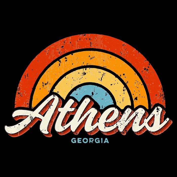 Athens Georgia GA Vintage Rainbow Retro 70s Bucket Hat
