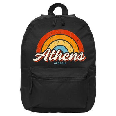 Athens Georgia GA Vintage Rainbow Retro 70s 16 in Basic Backpack