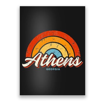 Athens Georgia GA Vintage Rainbow Retro 70s Poster