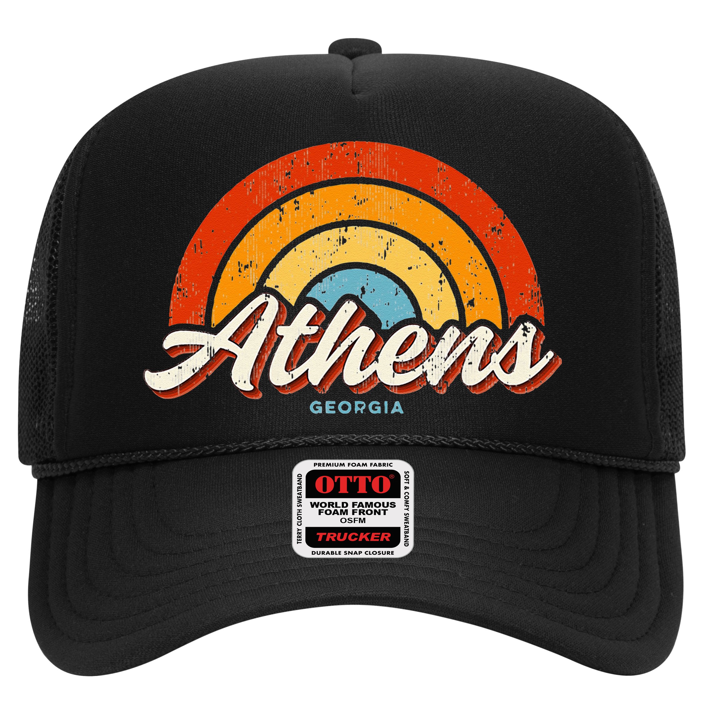 Athens Georgia GA Vintage Rainbow Retro 70s Hat