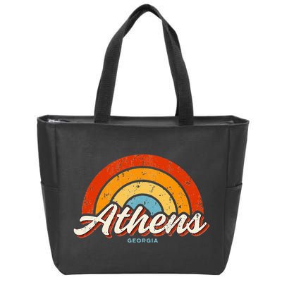 Athens Georgia GA Vintage Rainbow Retro 70s Zip Tote Bag