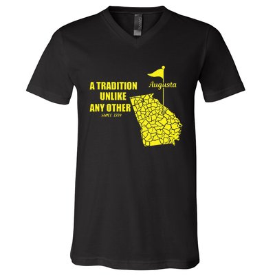 Augusta Georgia Golfing Golf In April V-Neck T-Shirt